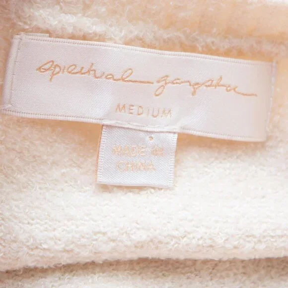 Spiritual Gangster Serenity Romper Chenille-Like Plush Cozy Scoop Ivory Medium - Picture 3 of 7